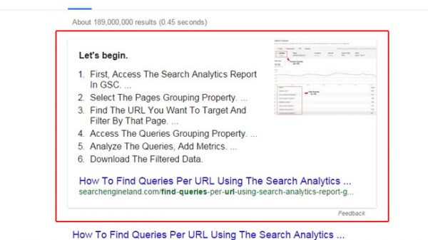Image result for google featured snippets