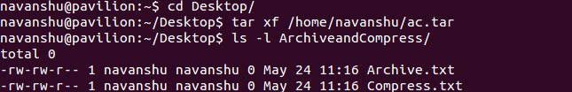 Archive and Compress Files in Linux tar2